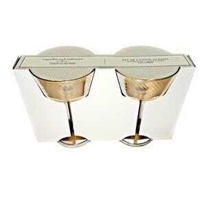 Viral Trending New Cupcakes & Cashmere‎ Champagne Coupe Amber Iridescent Glasses